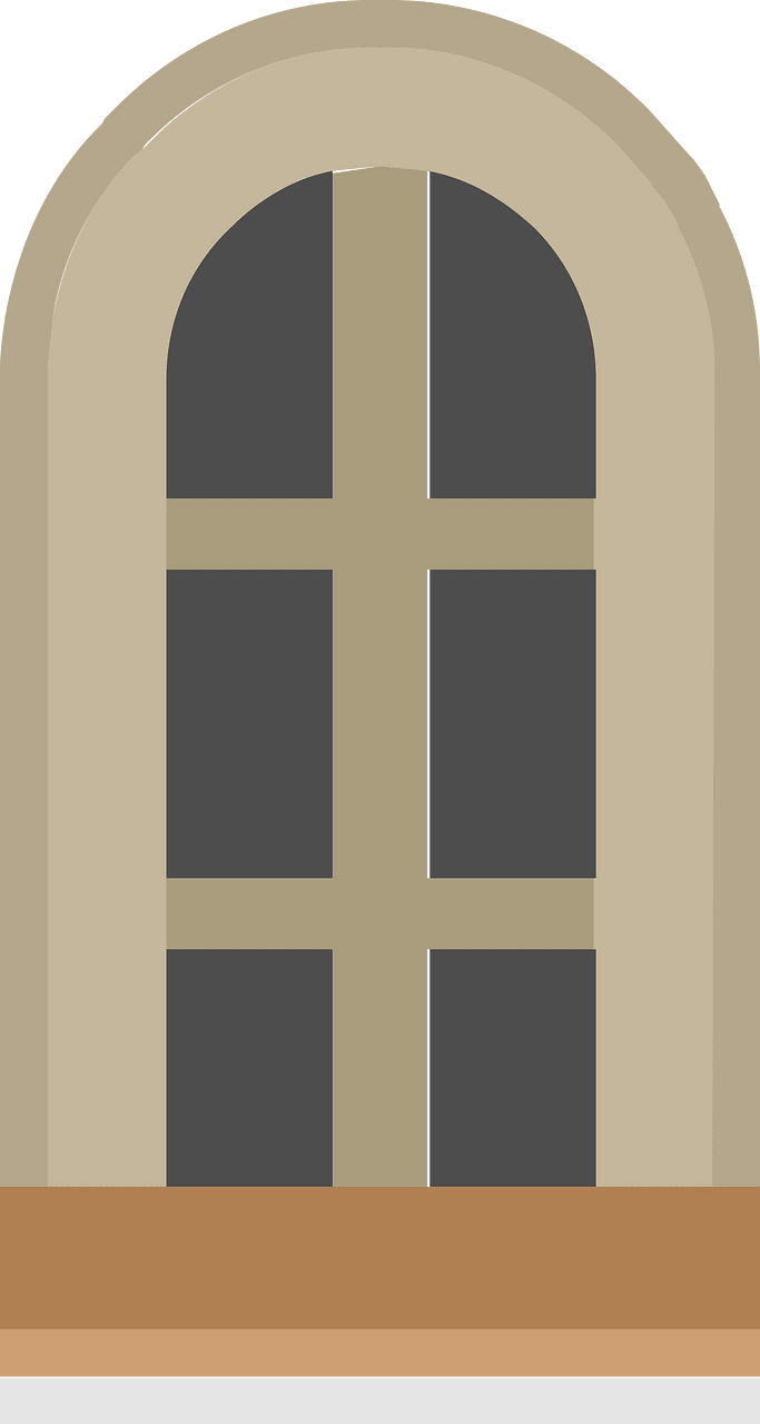 Beige frame windows
