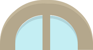 Beige frame windows