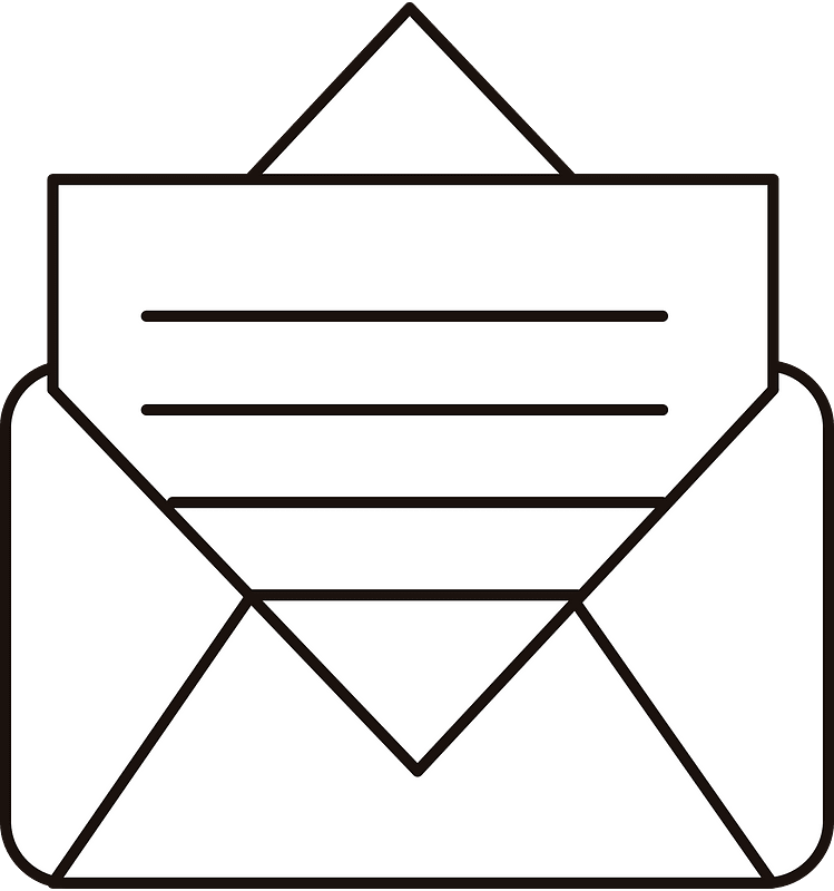 Black envelope open letter