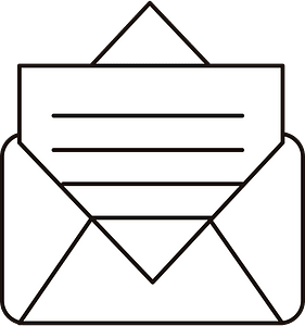 Black envelope open letter