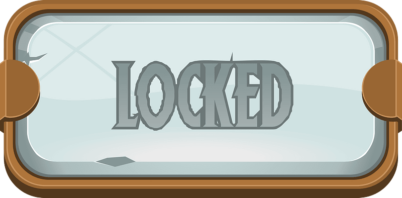 Flat grey locked button