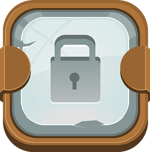 Rounded grey lock button