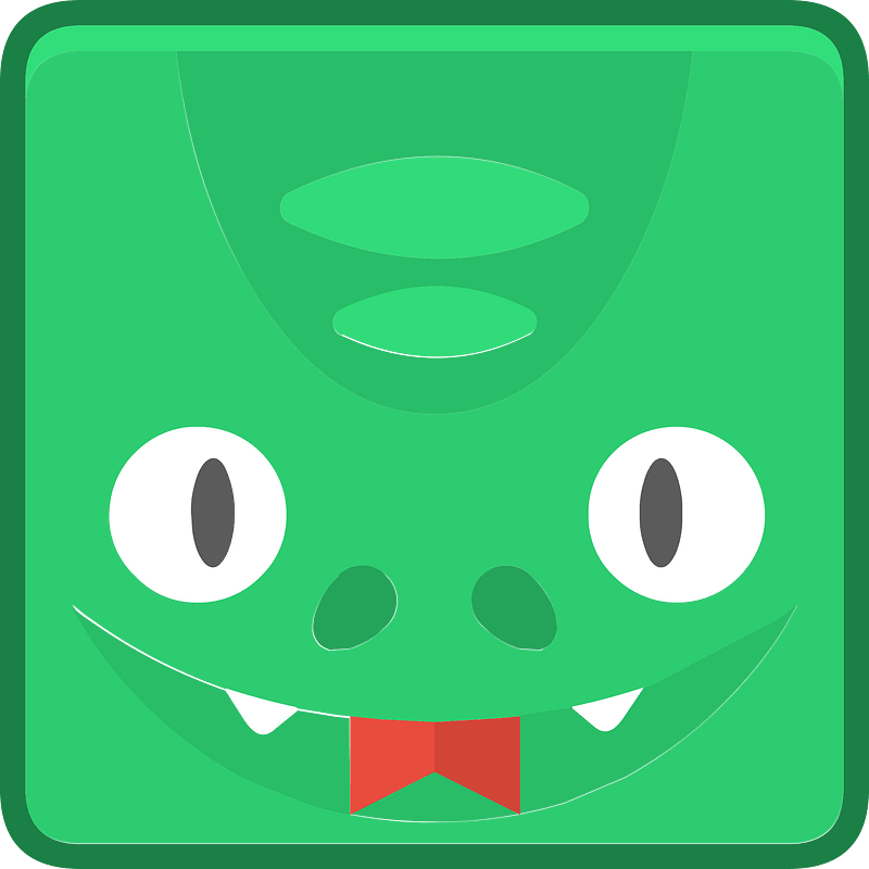 Square animal outlined face 6-01 snake