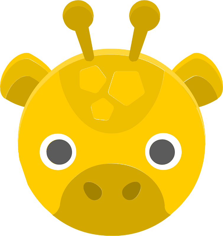 Round animal face 2-02 giraffe