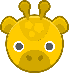 Round animal outlined face 4-02 giraffe