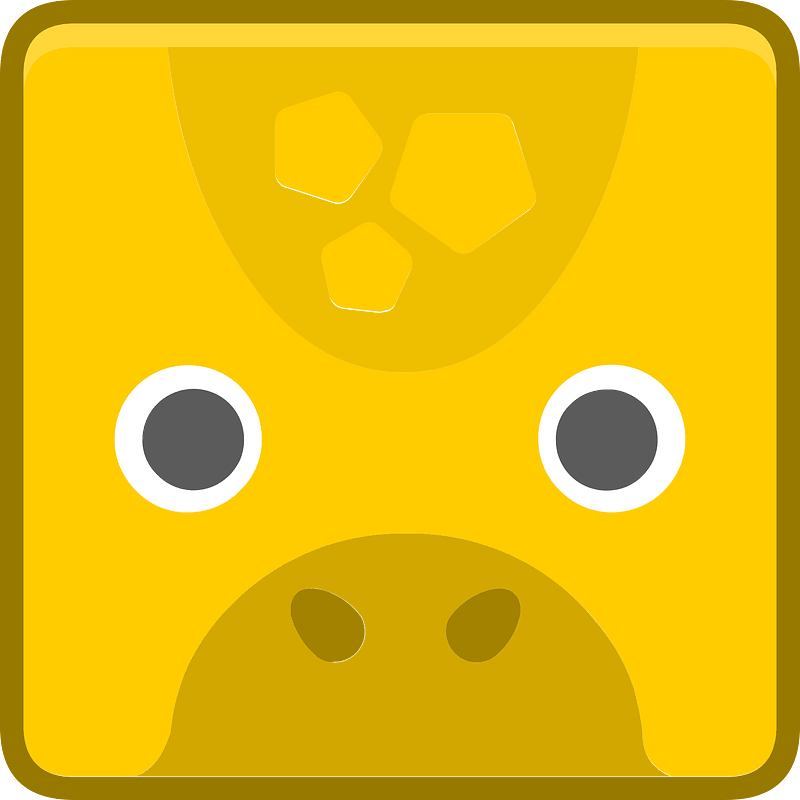 Square animal outlined face 6-02 giraffe