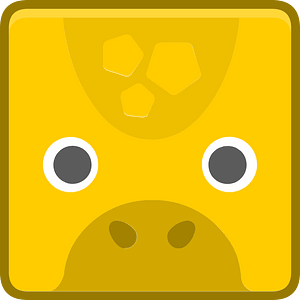 Square animal outlined face 6-02 giraffe