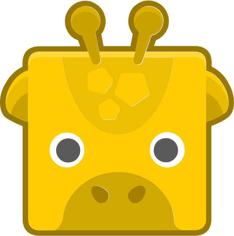 Square animal outlined face 8-02 giraffe