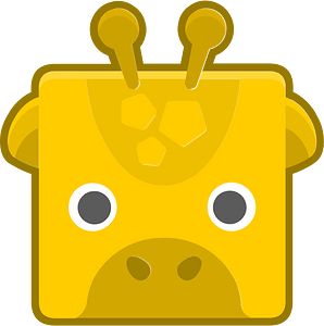 Square animal outlined face 8-02 giraffe