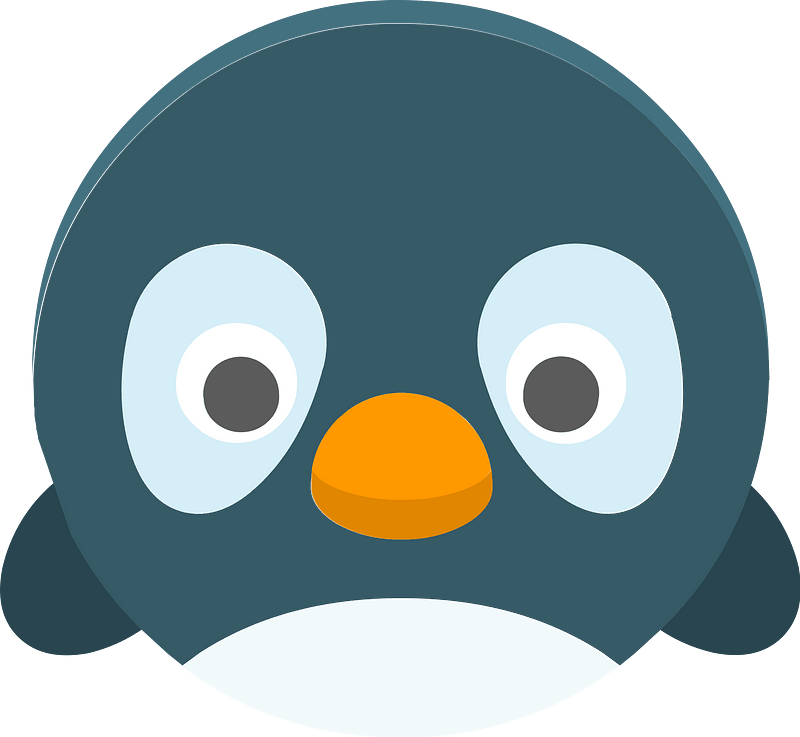 Round animal face 2-03 penguin