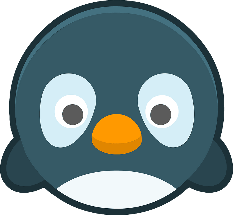 Round animal outlined face 4-03 penguin