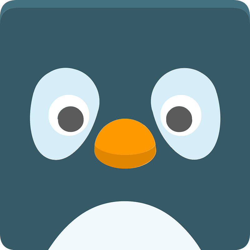 Square animal face 5-03 penguin