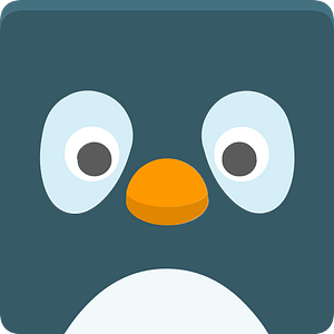 Square animal face 5-03 penguin