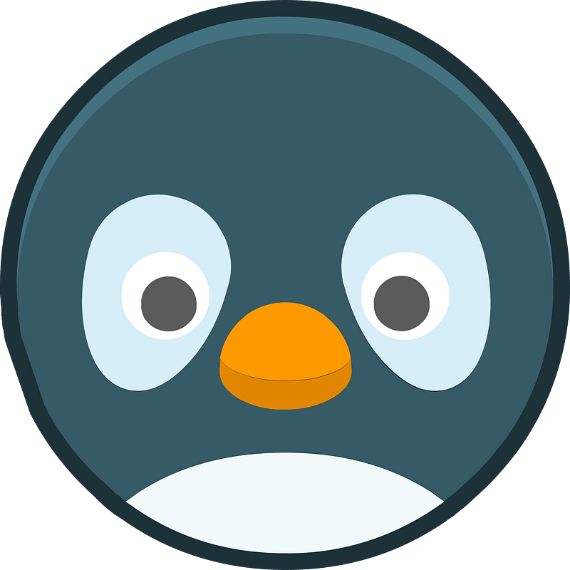 Round animal outlined face 3-03 penguin