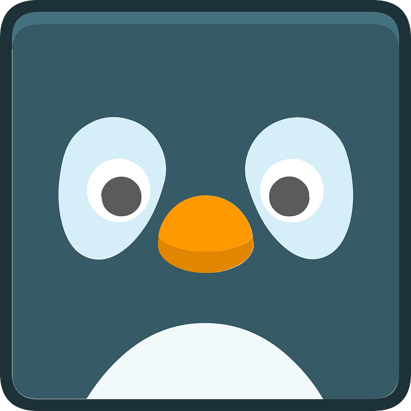 Square animal outlined face 6-03 penguin