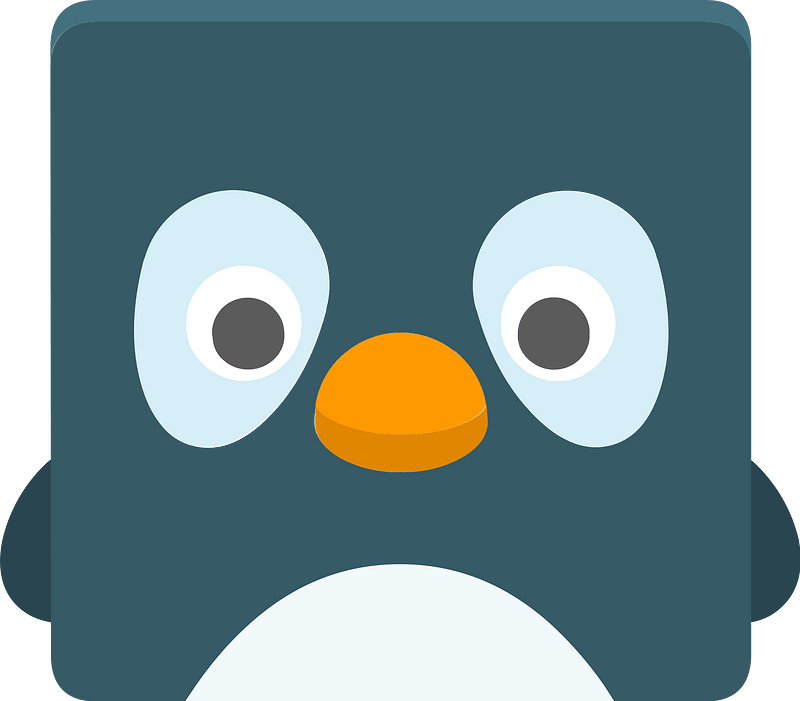 Square animal face 7-03 penguin