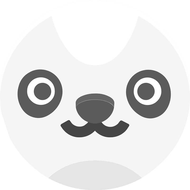 Round animal face 1-04 panda