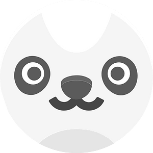 Round animal face 1-04 panda