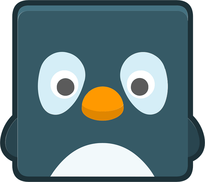 Square animal outlined face 8-03 penguin