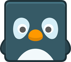 Square animal outlined face 8-03 penguin