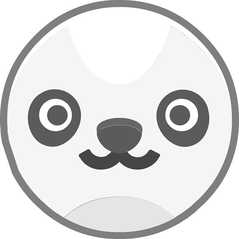 Round animal outlined face 3-04 panda