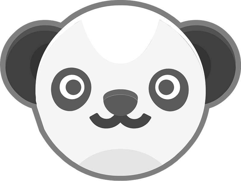 Round animal outlined face 4-04 panda