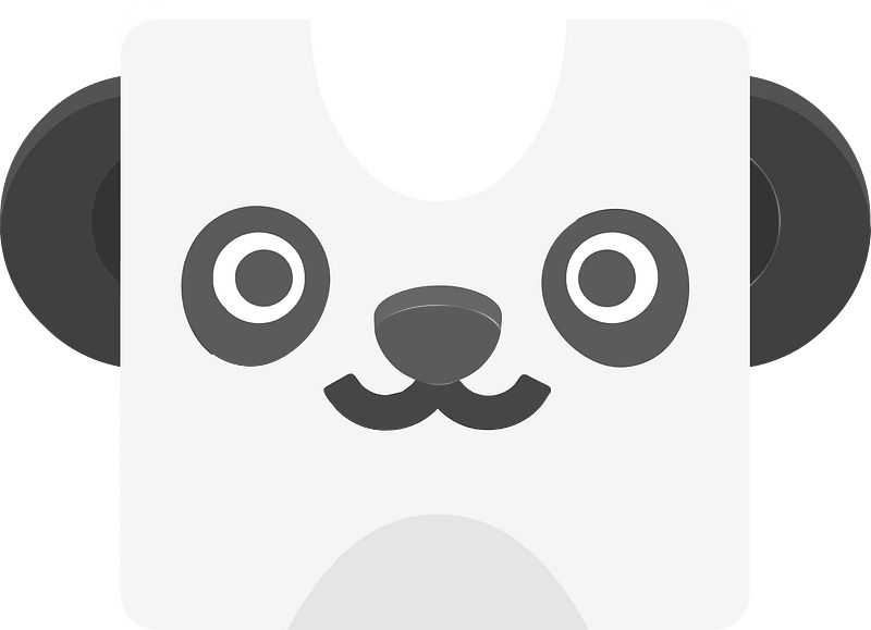 Square animal face 7-04 panda