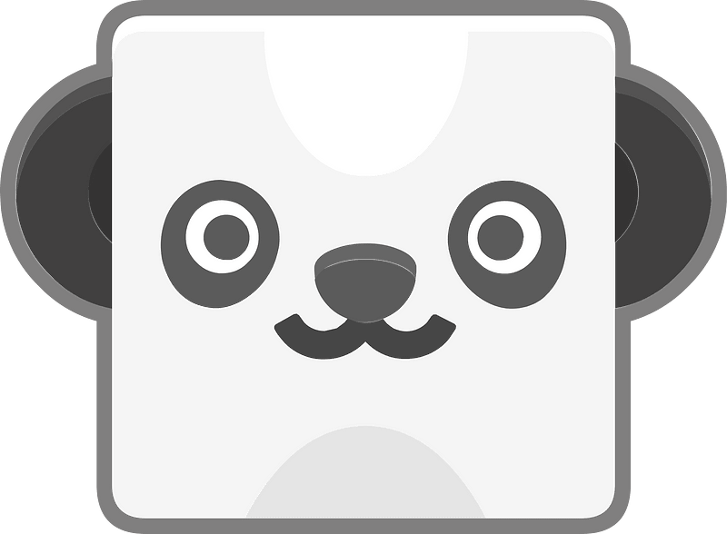 Square animal outlined face 8-04 panda