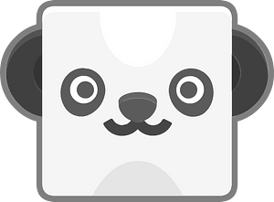 Square animal outlined face 8-04 panda