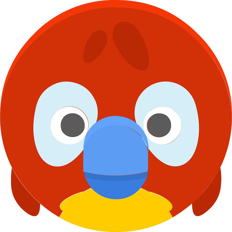 Round animal face 2-05 parrot