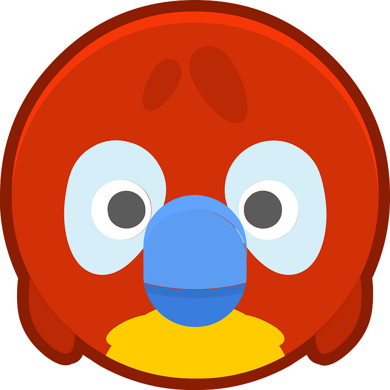Round animal outlined face 4-05 parrot