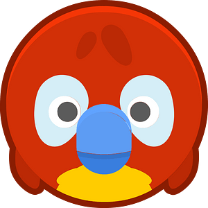 Round animal outlined face 4-05 parrot