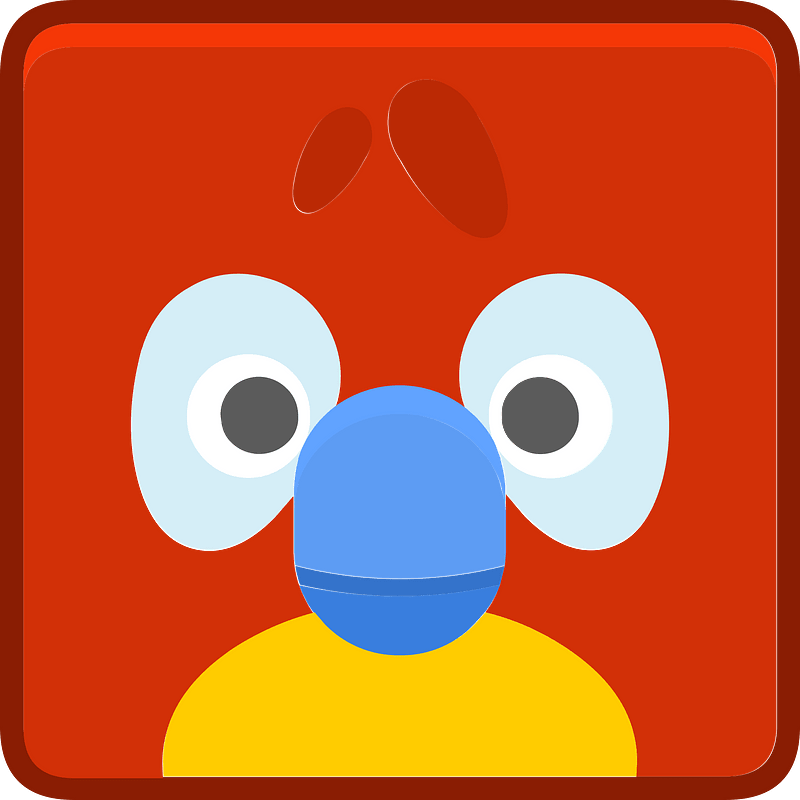 Square animal outlined face 6-05 parrot