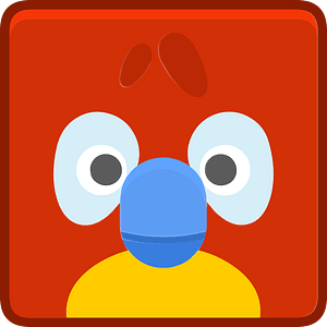 Square animal outlined face 6-05 parrot