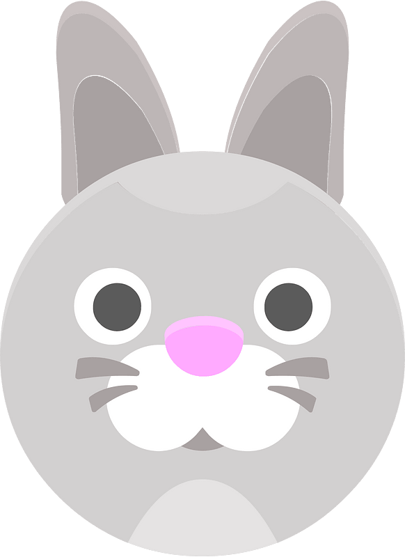Round animal face 2-06 rabbit