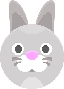 Round animal face 2-06 rabbit