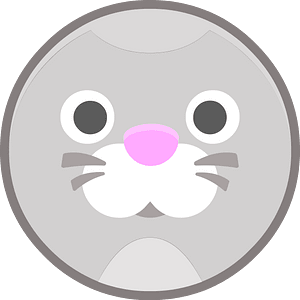 Round animal outlined face 3-06 rabbit