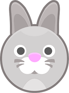 Round animal outlined face 4-06 rabbit