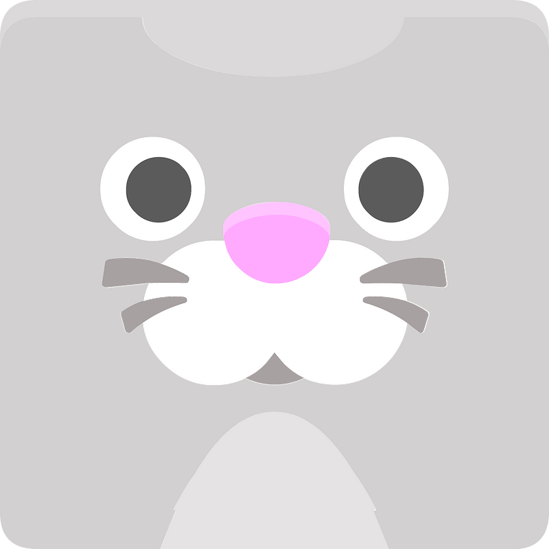 Square animal face 5-06 rabbit
