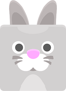 Square animal face 7-06 rabbit