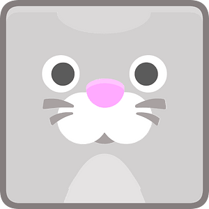 Square animal outlined face 6-06 rabbit