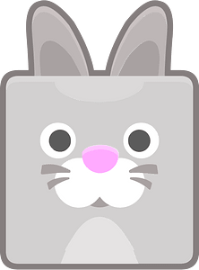 Square animal outlined face 8-06 rabbit