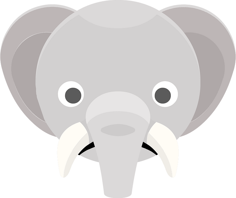 Round animal face 2-07 elephant