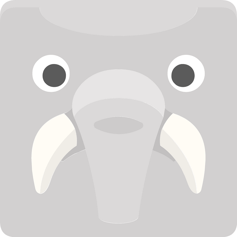 Square animal face 5-07 elephant