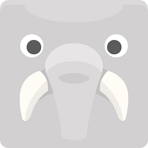 Square animal face 5-07 elephant