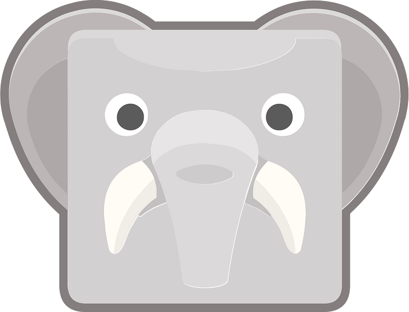 Square animal outlined face 8-07 elephant