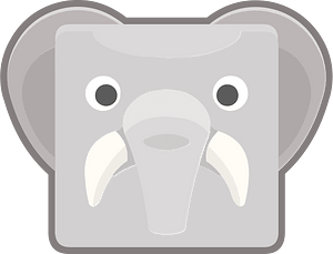 Square animal outlined face 8-07 elephant