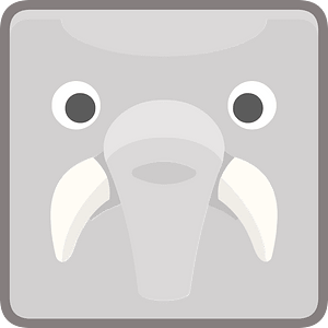 Square animal outlined face 6-07 elephant