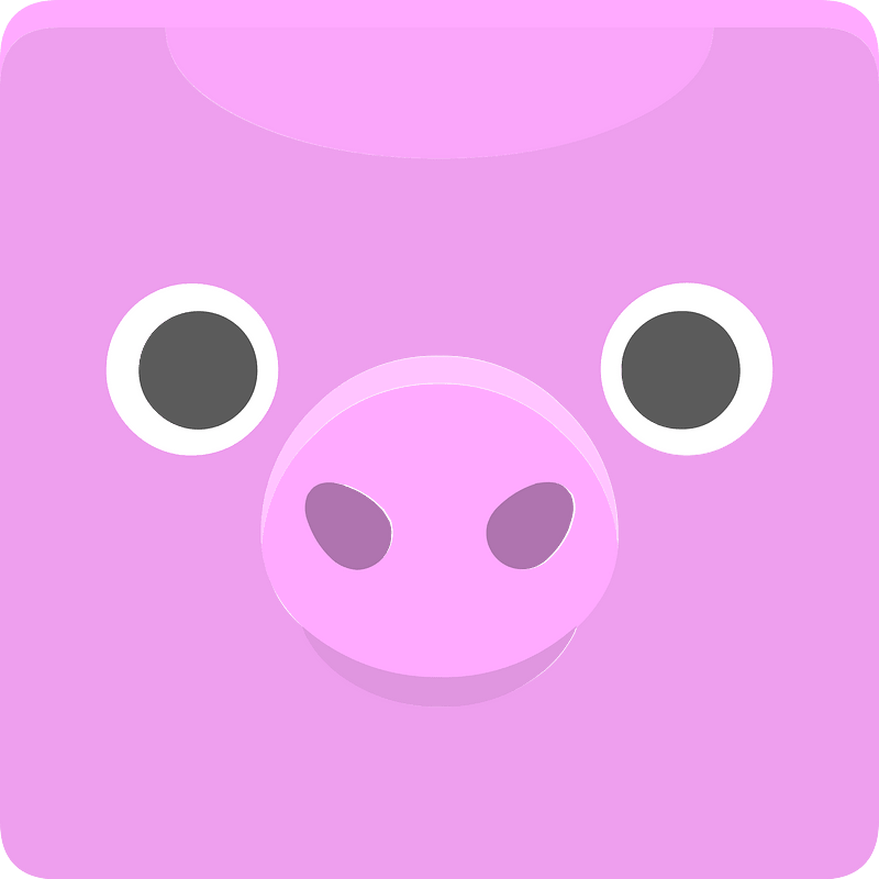 Square animal face 5-08 pig