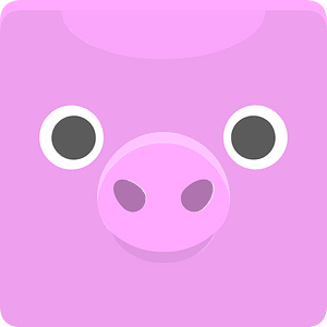 Square animal face 5-08 pig